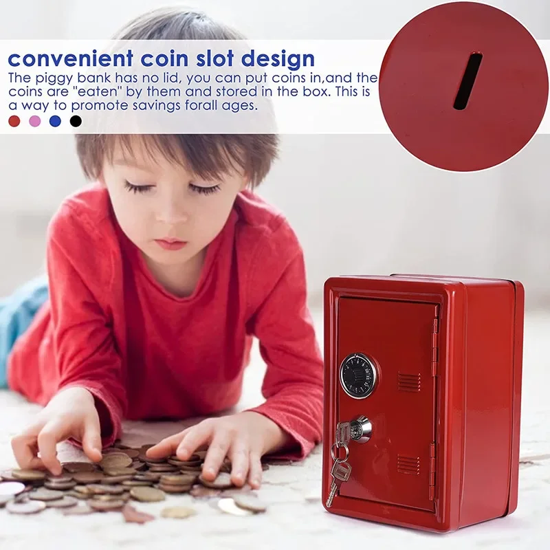 Children Mini Key Money Storage Case Simulation Safe Box With Key Lock Money Jewelry Locker Metal Innovation Presents Supplies
