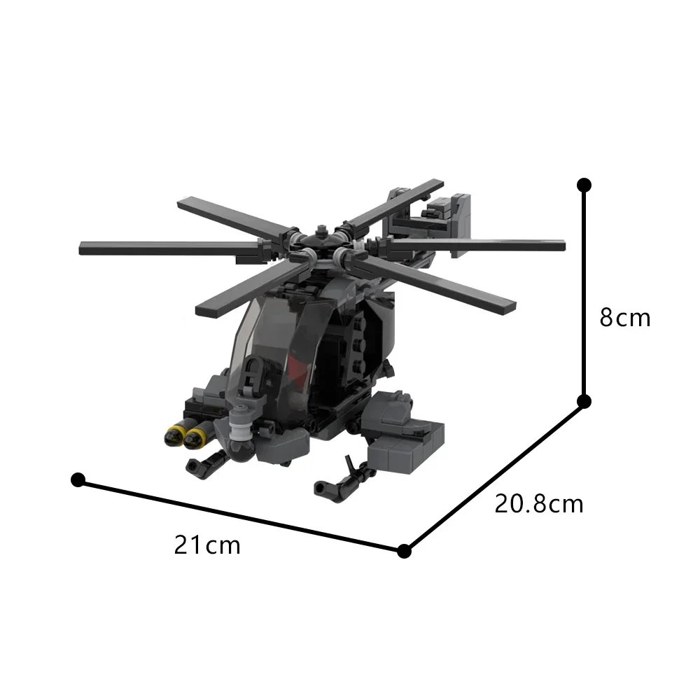 Gobricks MOC- 200364   AH-7 notar helicópteros tijolos modelo militar gunship blocos de construção montagem helicópteros brinquedos para presentes do miúdo