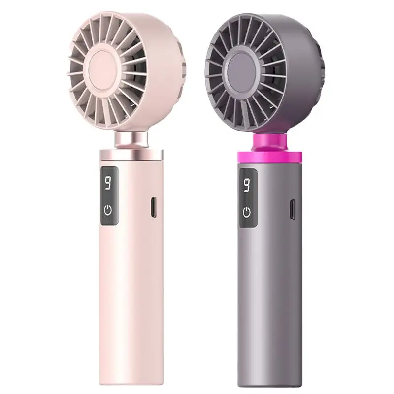 Miniventilador de mano con carga USB, ventilador Personal con pantalla Digital, batería de larga duración para oficinas y viajes