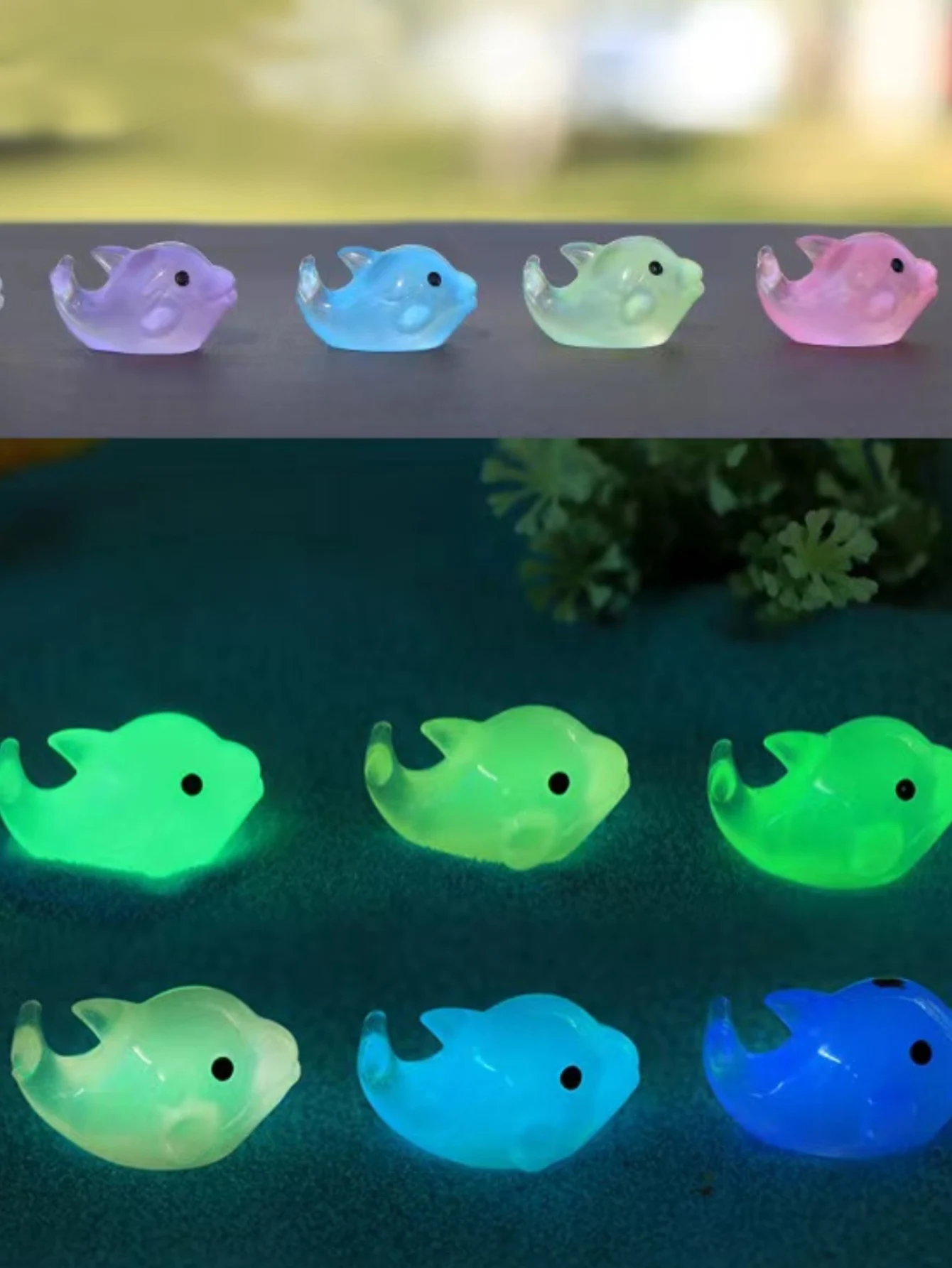 Decorazione di scarpe luminose da 4 pezzi, accessorio staccabile con delfino per bambini 3D simpatico cartone animato, decorazione afterglow,