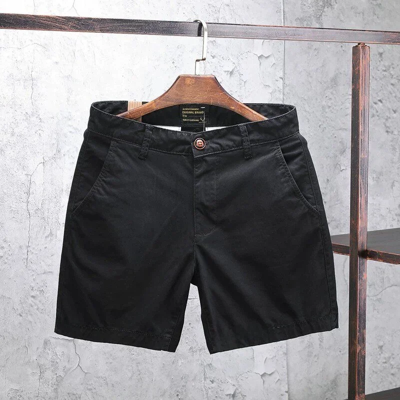 Men's Casual Wear-Resistant Shorts Summer High-End Casual Three-Quarter Length Workwear Shorts Youth Straight Leg Fit