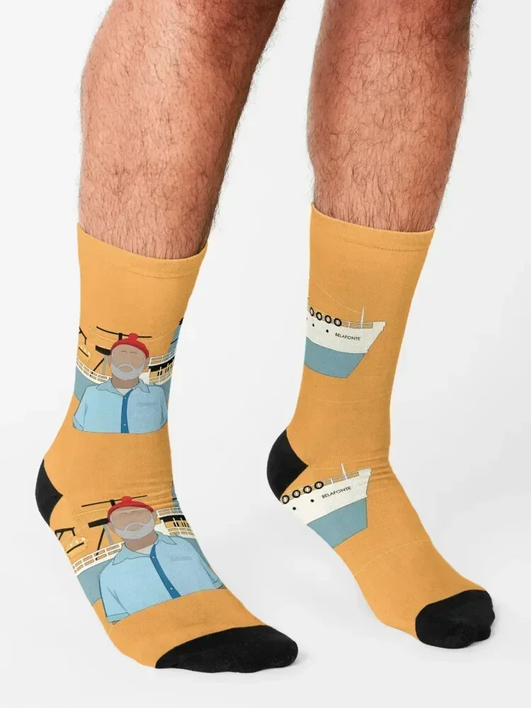 STEVE ZISSOU AND THE BELAFONTE Socks basketball valentine gift ideas winter thermal cotton Socks Men Women's