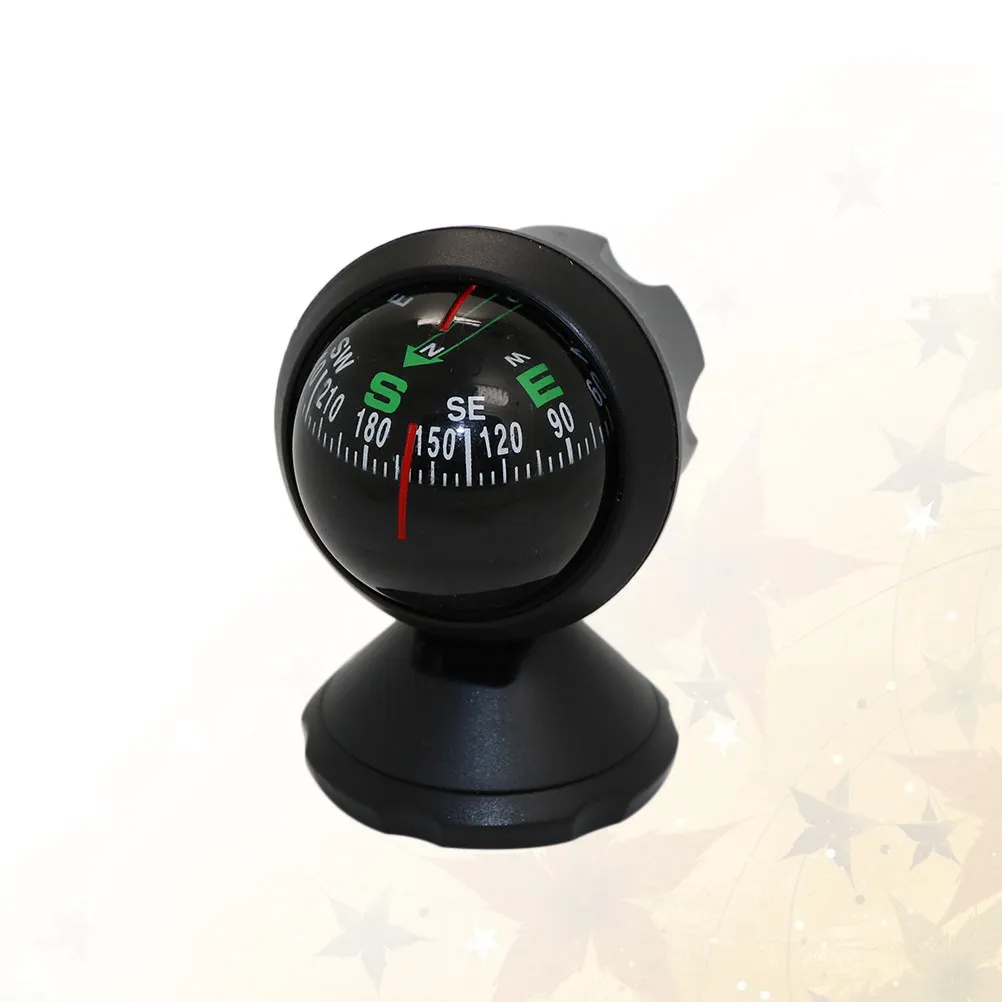 Compact Compass Ball for Car Dashboard Windshield Adhesive Mount Eco Friendly Plastic Mini Direction Finder Smooth Surface