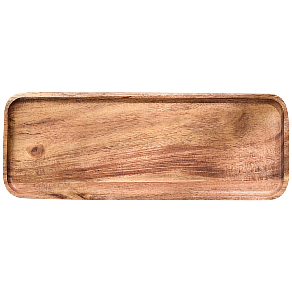 

Rectangular Wood Tray 28x10x1.5cm Acacia Snack Fruit Dessert Plate Party Tea Breakfast Serving Platter Home Restaurant Kitchen