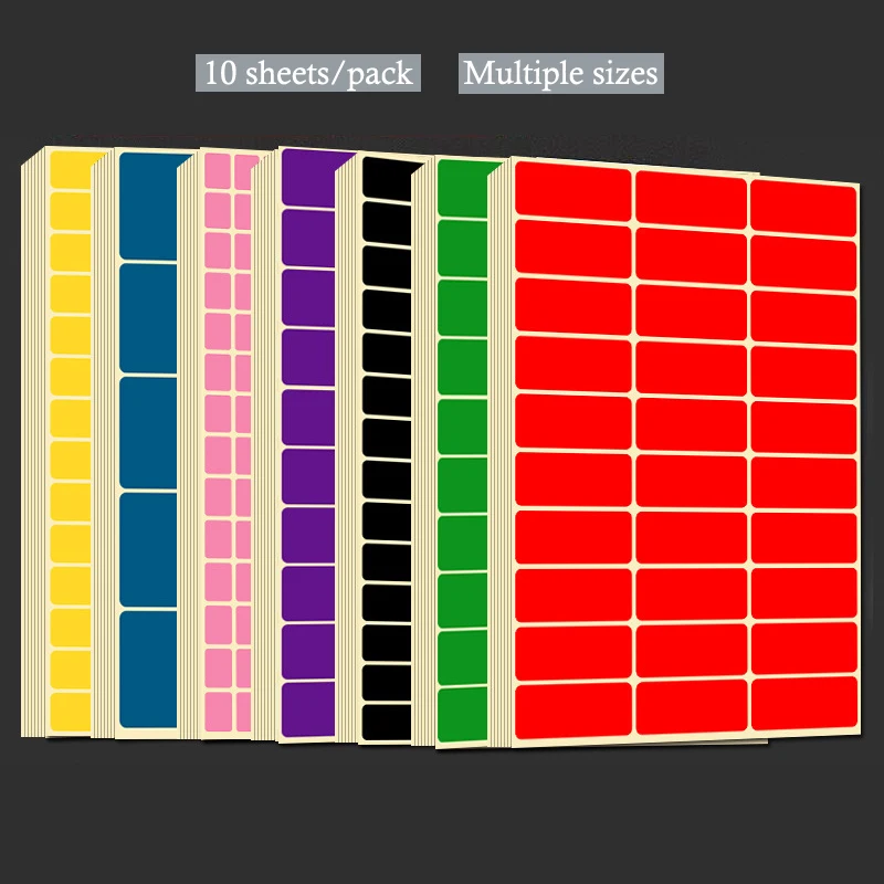 10Sheets/pack Color Mixing Blank Paper Label Self Adhesive Sticker Labels Tags Writable Price Label Stickers Stationery supplies
