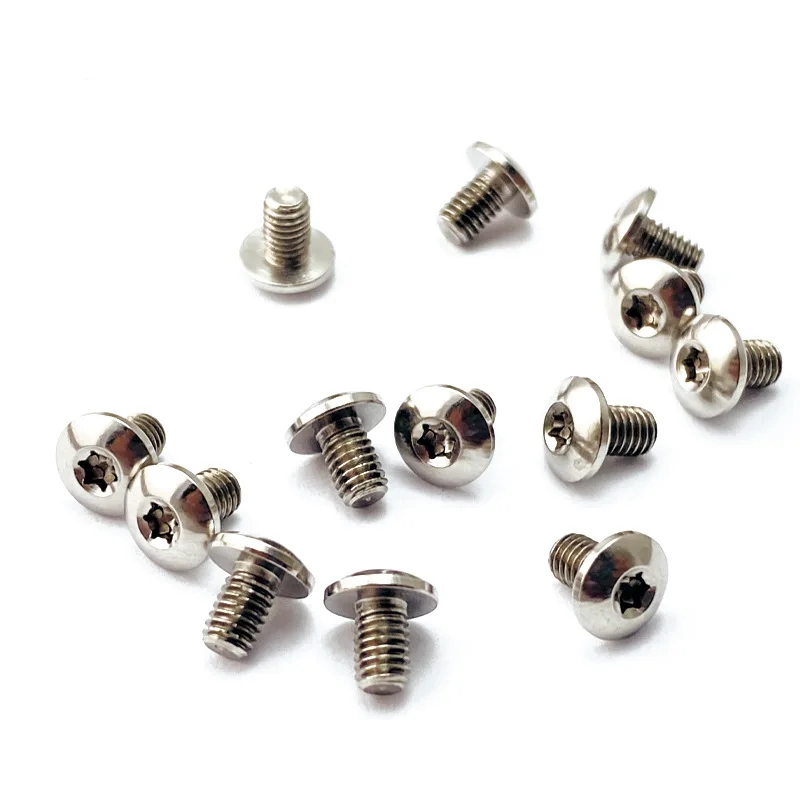 6pcs/lot Titanium Material Knife Handle DIY Making Screws M3 Thread T8 Torx Half Round Button Head Nails Rivets Accessories