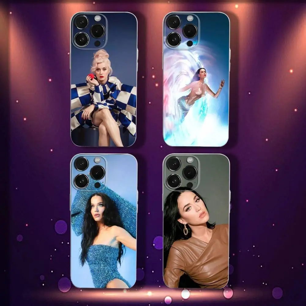 

K-Katy Singer P-Perry Phone Case For iPhone 17,16,15,14,13,12,11 Pro,Max,Plus,X,XS,XR,SE4,E Mini Transparent Soft Cover