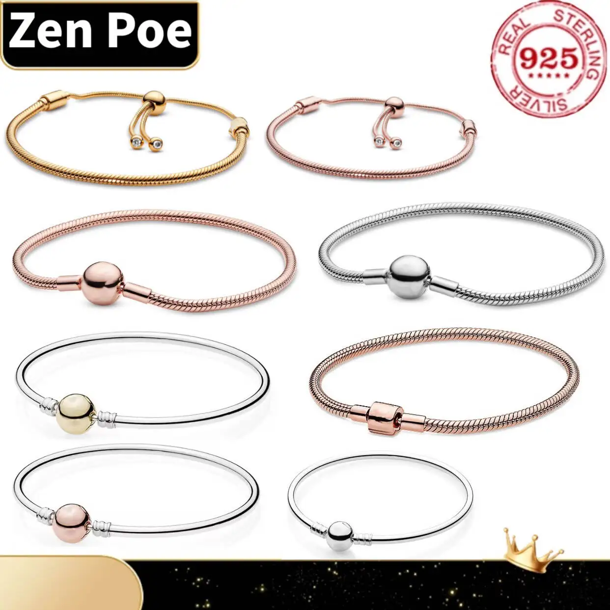 Bracelet à perles circulaires classiques en forme de cœur en argent pur 925% de haute qualité pour femmes, bijoux fins, cadeau d'anniversaire