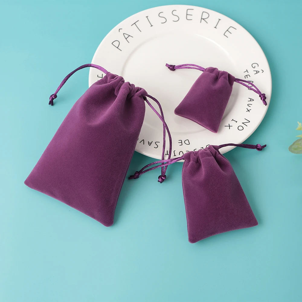 5 pezzi di velluto spesso sacchetto di gioielli imballaggio regalo sacchetti con coulisse festa di nozze caramelle organizzatore di stoccaggio orecchini bracciali imballaggio