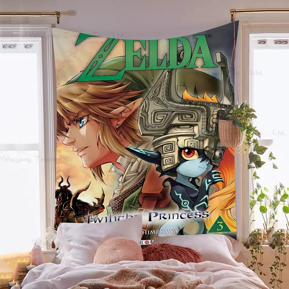 Game T-Tears Of Z-Zelda The K-Kingdom Anime Tapestry Hippie Flower Wall Carpets Dorm Decor Wall Hanging Home Decor