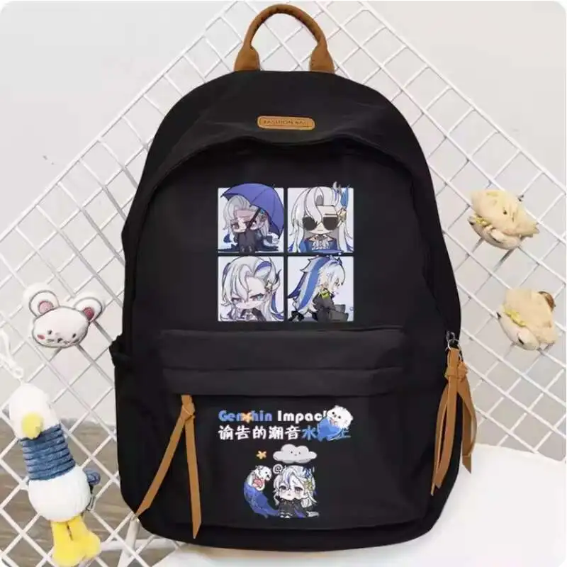 أنيمي جينشين إمباكت نيوفيليت حقيبة مدرسية على ظهره حقيبة كتف عالية السعة تأثيري طالب في سن المراهقة هدية B465 أنيمي