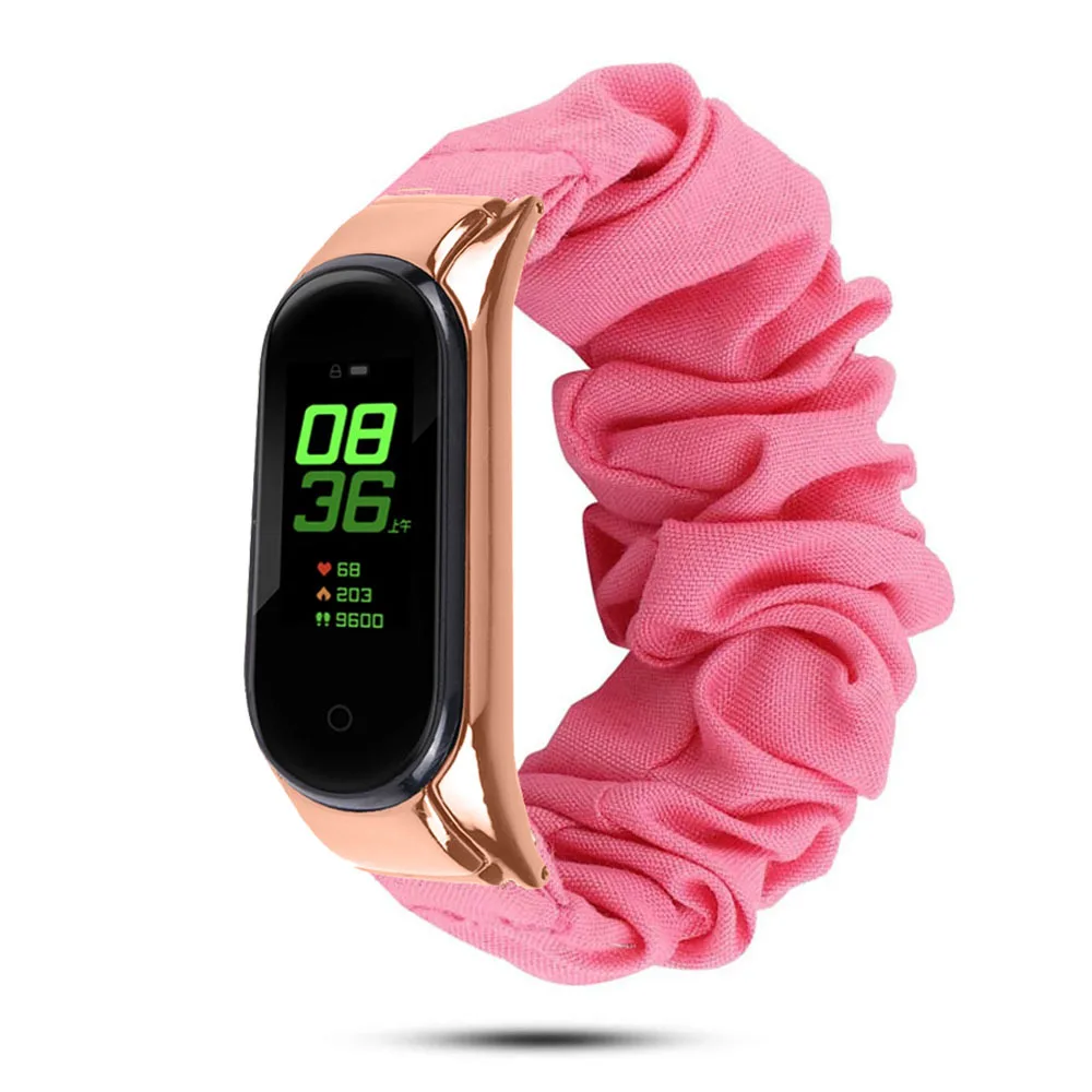 Riemen für Xiaomi Mi Band 6 5 4 3 Armband NFC Scrunchie Nylon elastisch austauschbarer Gürtel für Mi Band 6 5 Riemen Correa Mi Band 4 3