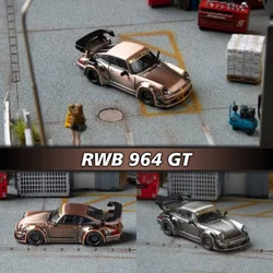 STAR In Stock 1:64 RWB 964 GT Raw Copper Titanium Diecast Diorama Car Model Collection Miniature Toys