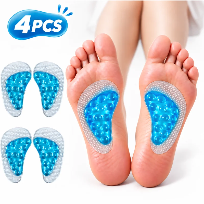 Silicone Forefoot Pads, Large Particle Design, Cushioning Gel Pads for the Forefoot Area—Reusable Arch Pads Specifically for High Heels, Non-Slip Shock-Absorbing Protective Pads