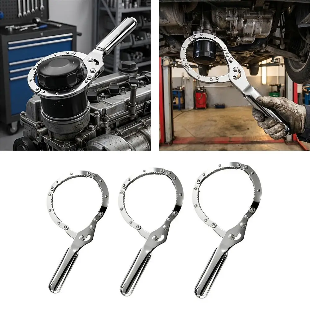 Chain Reinforcement Filter Wrench Adjustable Non-slip Forged Steel Wrench Wear-resistant Durable Oil Filter Wrench Trucks
