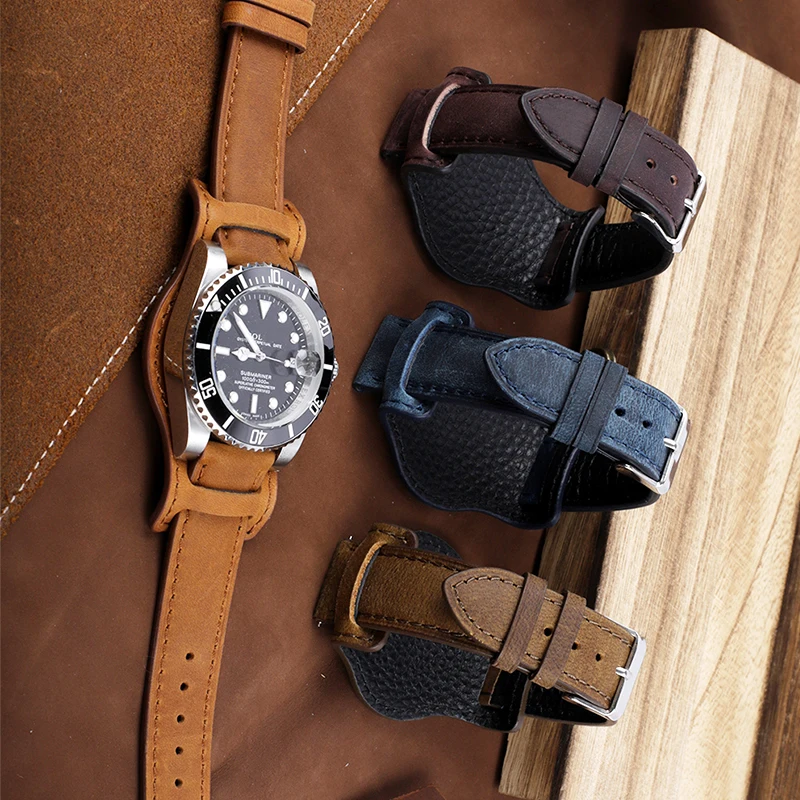 Genuine Leather Universal Watch Strap for Panerai Watchband Men Vintage Wrist Band for Diesel Bracelet 18mm 19mm 20mm 21mm 22mm