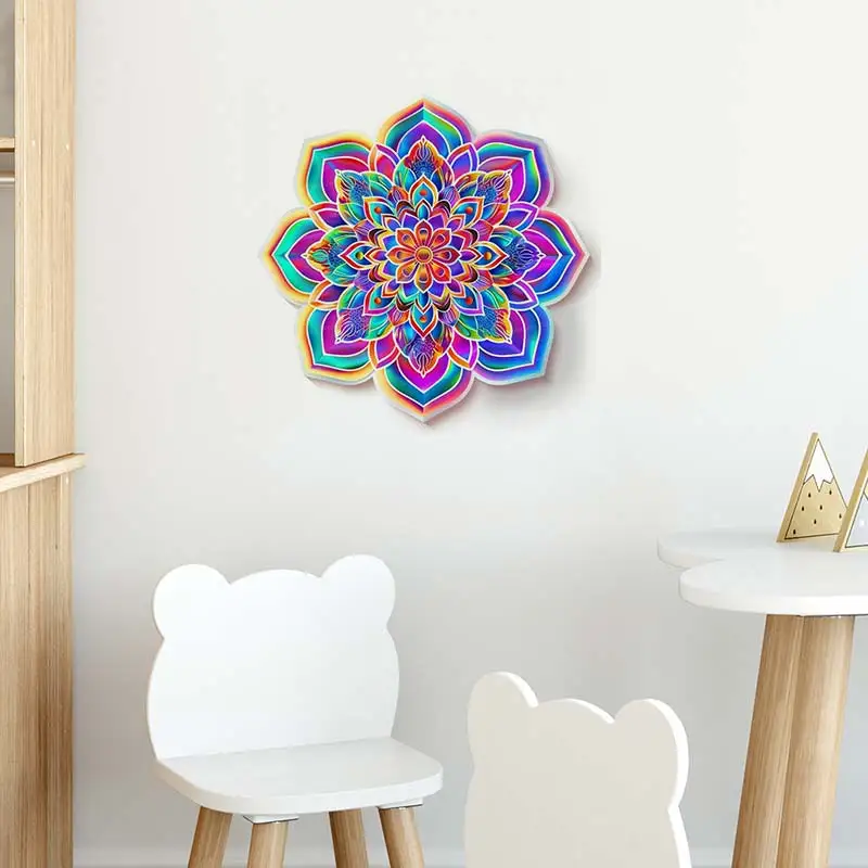 Neon Mandala Creative Wall Sticker Bathroom Living Room Background Decorations Wallpaper  Self Adhesive Home Decor Decals M951