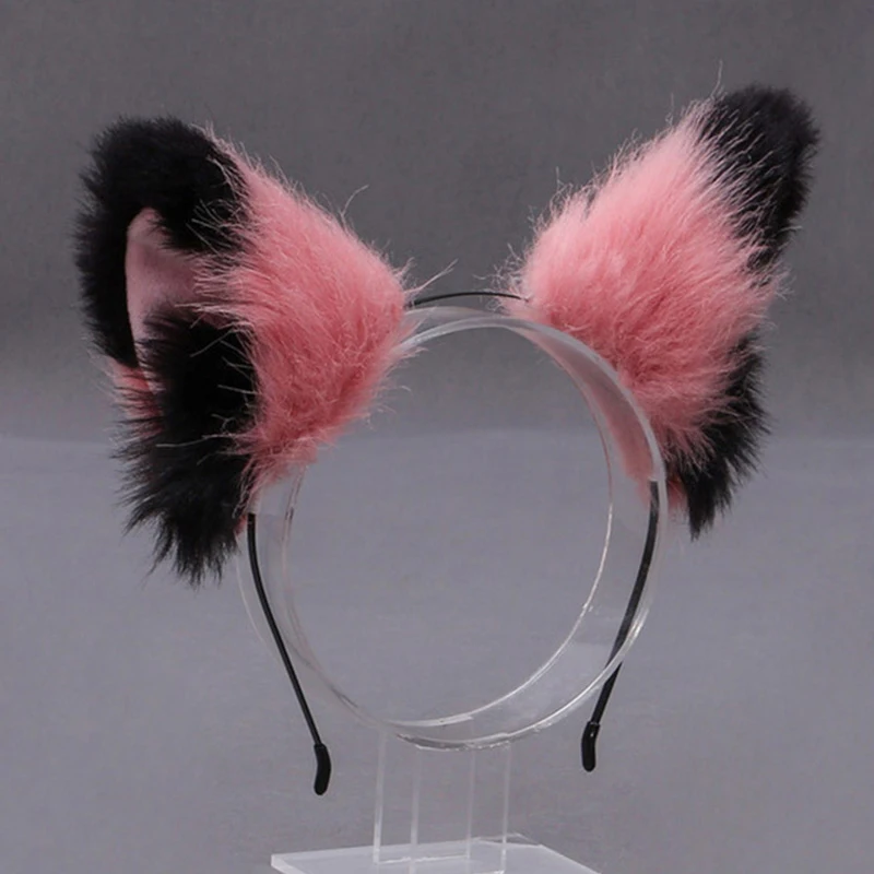 Fluffy Fox Cat Ear Plush Headband Soft Furry Hair Hoops Cute Animal Cosplay Hair Accessories for Girls Women Masquerade Party view 5