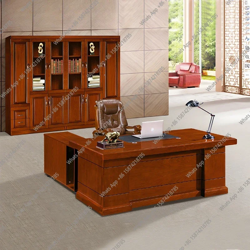 

XS новый китайский стиль Boss Office President Desk Light Роскошный большой Dk из массива дерева, компьютер Dk Zen Настольная мебель