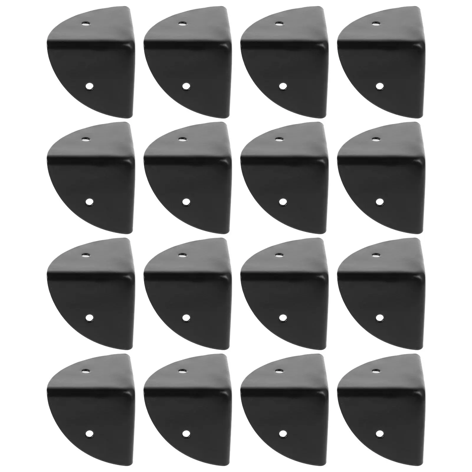 16Pcs Sleek Black Metal Corner Guards for Toolboxes Cabinets Jewelry Boxes Edge Protection Packaging Transport Guard