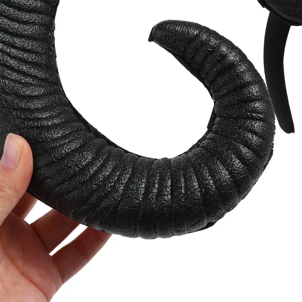 

Pu Halloween Demon Horns Headband Headpiece Cosplay Headband Devil Ox Horn Hairband Stage Performance Props Headwear