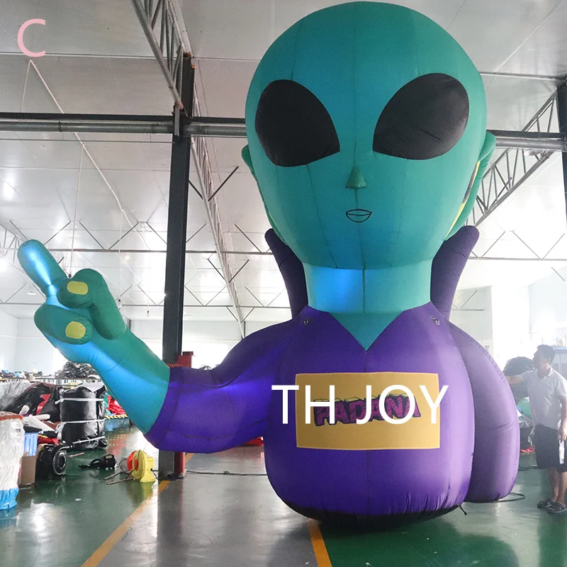 fast air ship to door,customized Inflatable Alien model lighting inflatable UFO cartoon for advertising