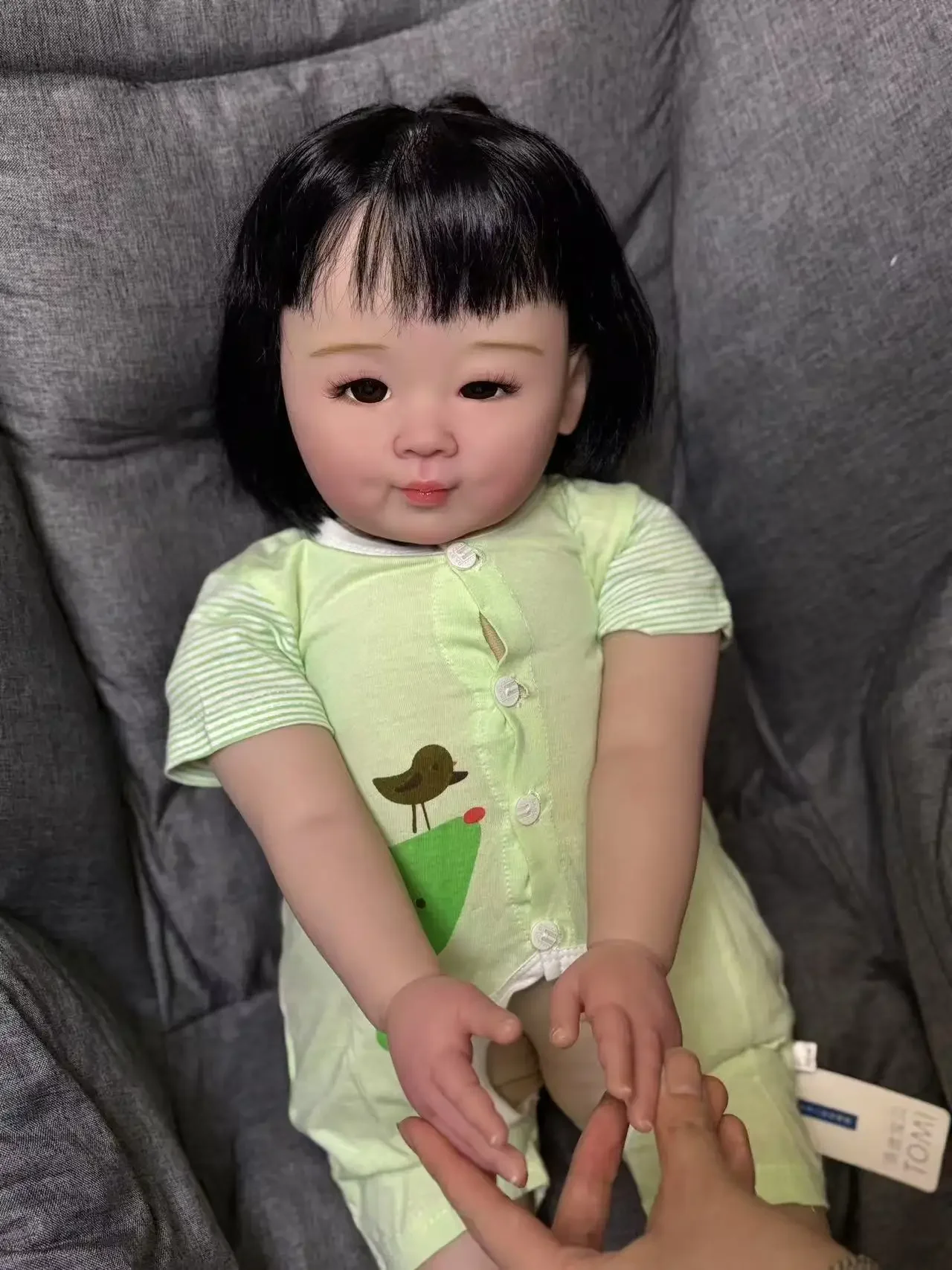 EGO dostosowane ograniczone dostawy 28 cali Reborn Baby Chunmei z ręcznie ukorzenionymi włosami już gotowa lalka prezent na boże narodzenie