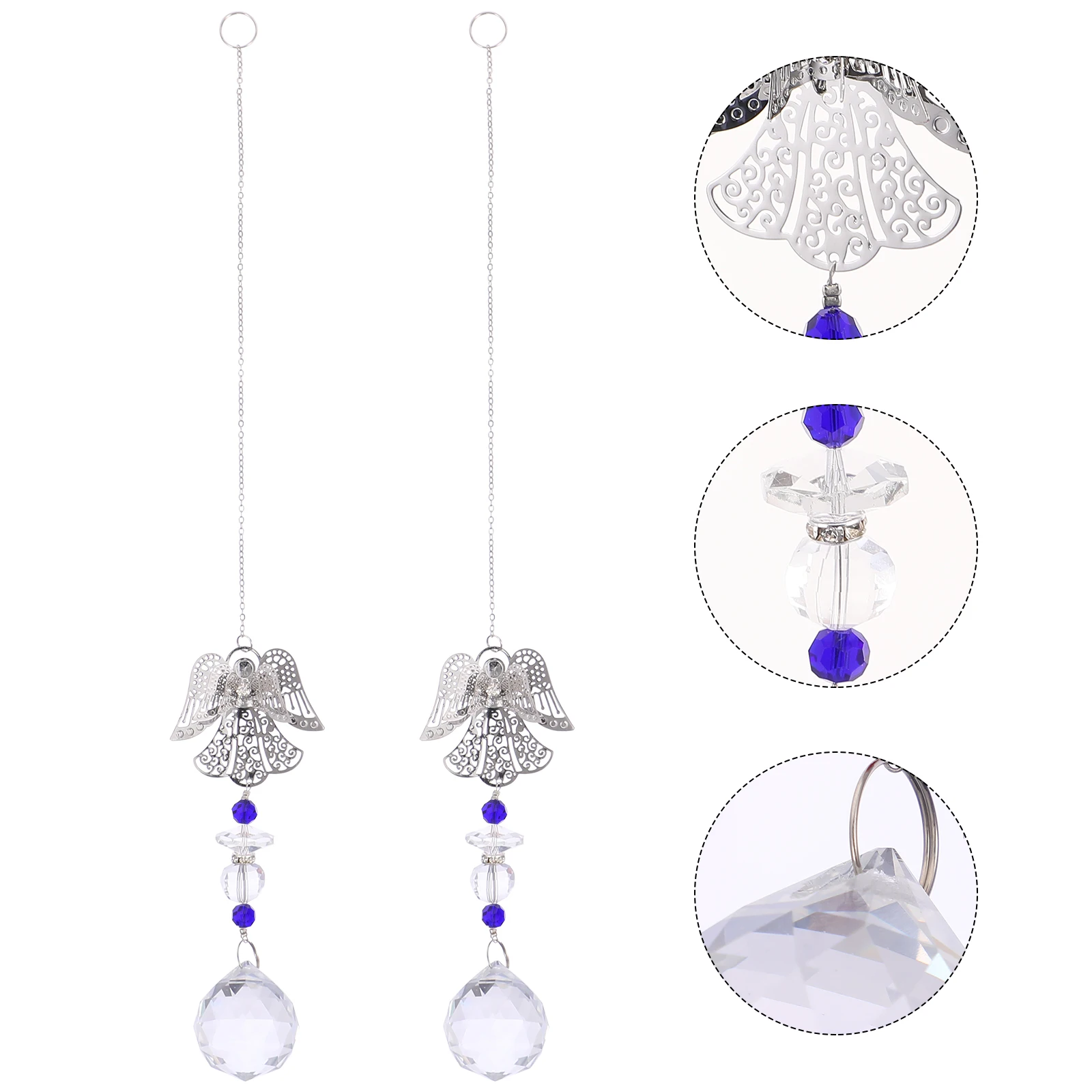 

2 Pcs Pendant Lamp Hanging naments 14mm Crystal Pendants Mid hole Blue Decor Hanging naments for DIY