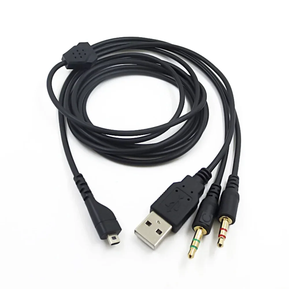 Сменный OFC RGB-кабель для ПК USB 3,5 мм с микрофоном и разветвителем для беспроводных игровых гарнитур SteelSeries Arctis 3 5 7 9X Pro
