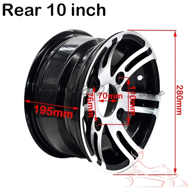 ATV 10-inch Aluminum Alloy Front And Rear Iron Wheels For 22x10-10, 23 21 22x7-10 Tires Four-wheel Atv Go Kart Wheel Parts