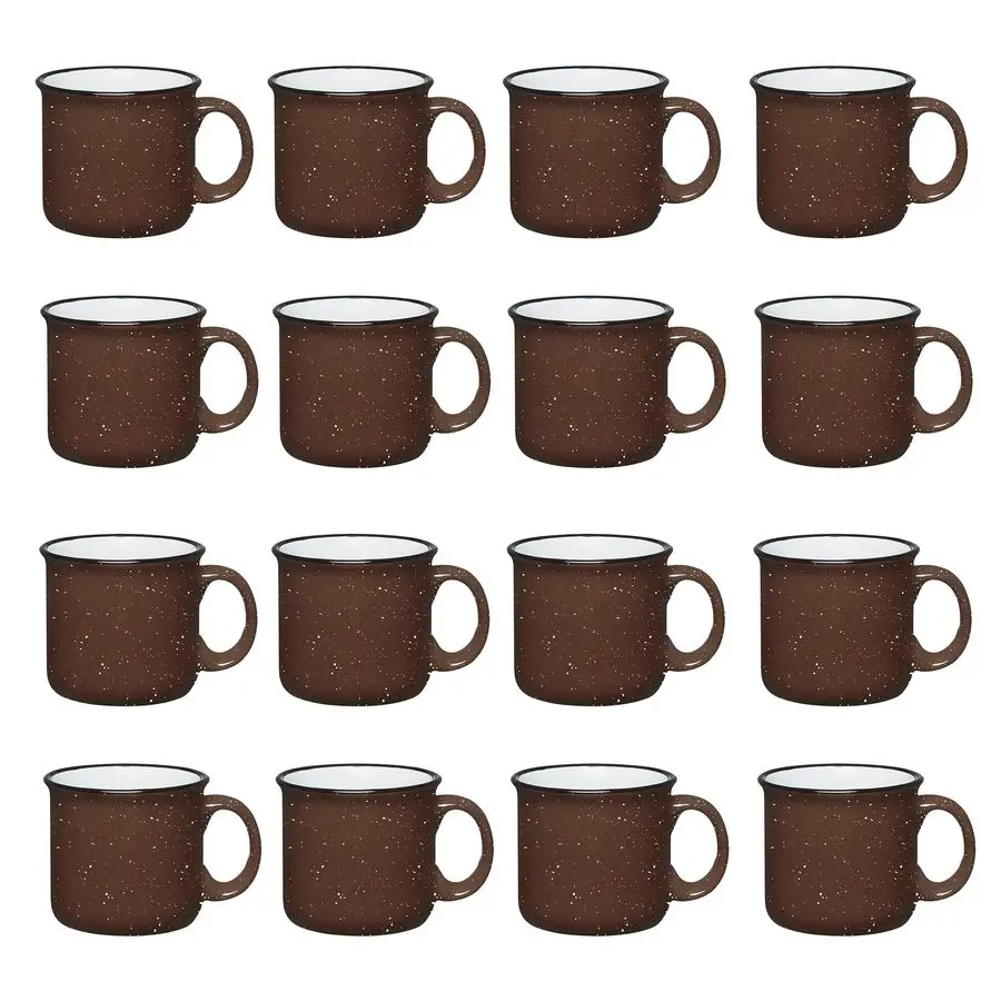 

of 16 Ceramic Campfire Mugs 15 Oz, Brown Coffee amp Tea Cups for Home, Work, Travel, Camping Customizable, Great for DIY, Events