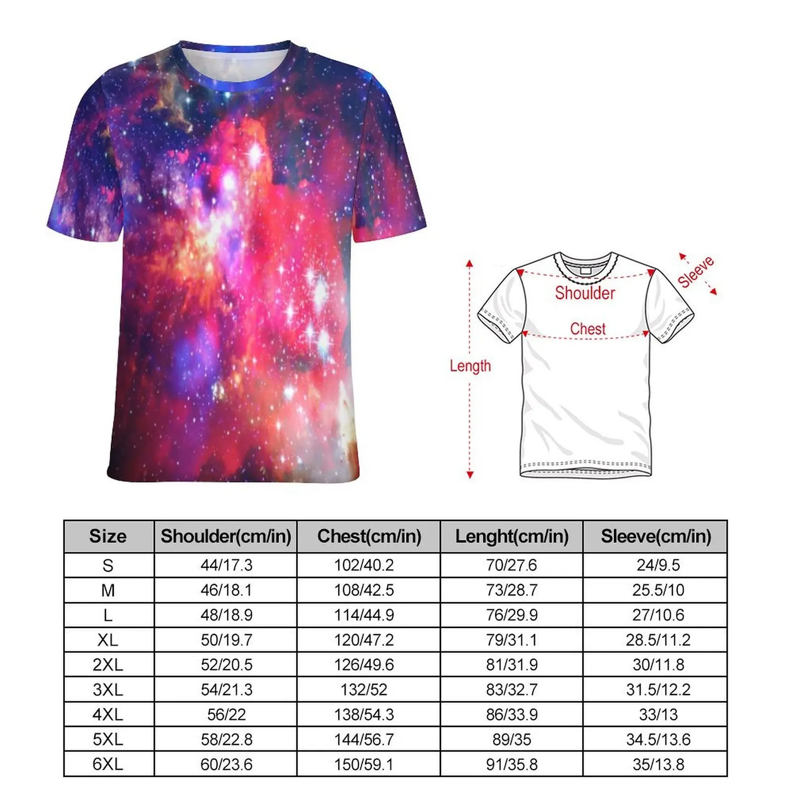 Wonderful Starry T Shirt Galaxy Space Print Male Hippie T Shirts Beach Pattern Tees Short-Sleeved EMO Casual Oversized Tops Gift