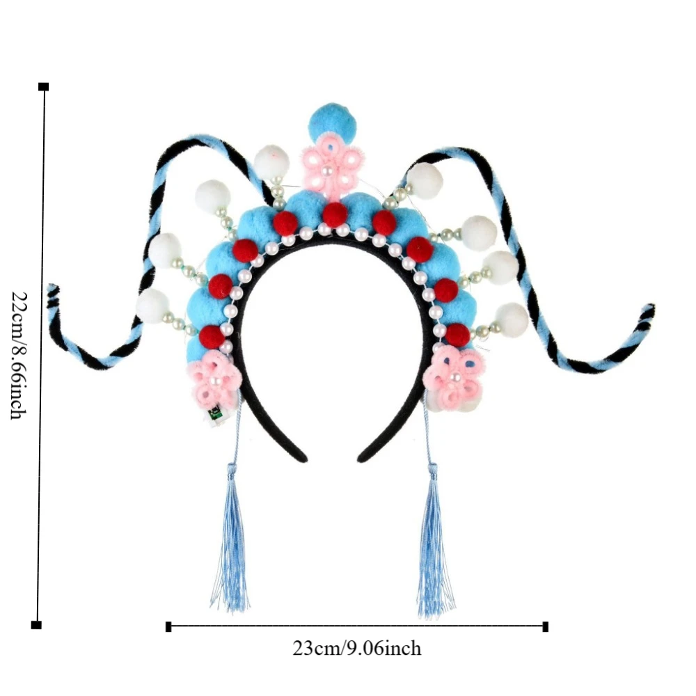 Beijing Opera Twisted Stick Hoofdband Kit Chinese Stijl Traditionele Opera Handwerk Haarhoepel Kit Grappig Schattig