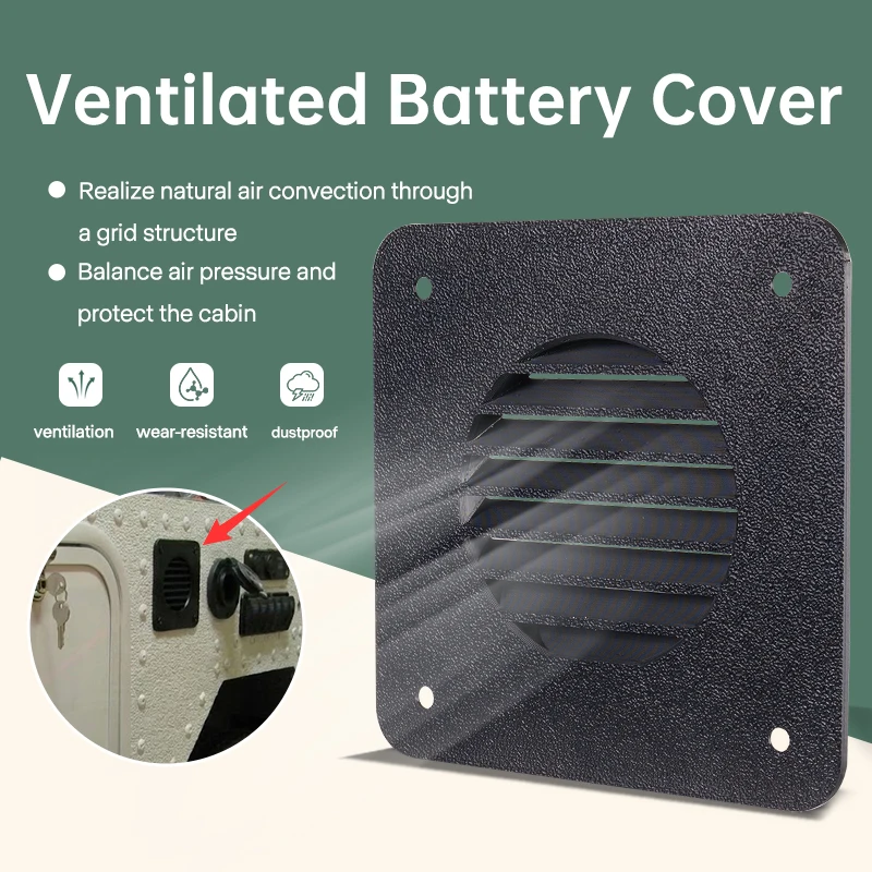 

Ventilated Battery Cover for RV Camper Trailer, ABS Heat Dissipation Cover, Prevent Overheat & Extend Battery Life