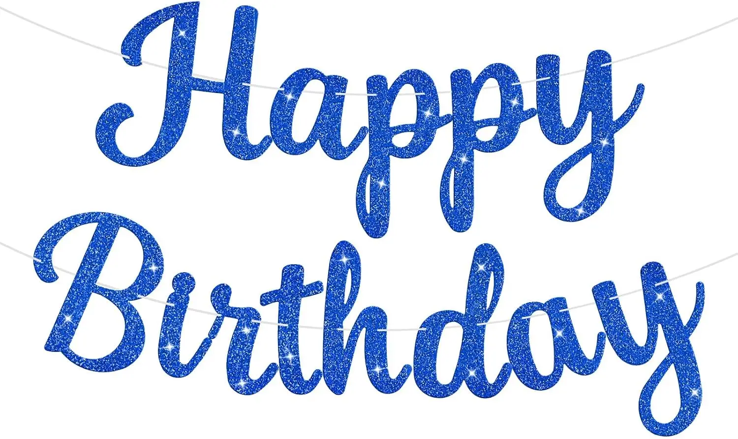 Glitzerndes Banner-Schild „Happy Birthday“, Geburtstagsgirlande, Wandtür, Banner, Flagge für Damen, Herren, Jungen, Mädchen, Party-Hintergrunddekorationen – Detail 11