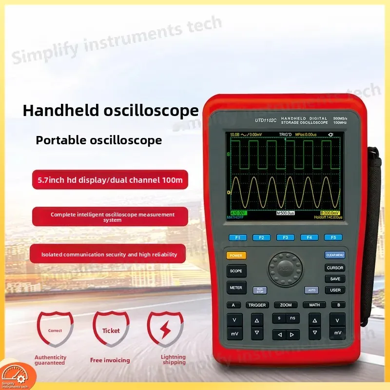Handheld Oscilloscope Dual Channel 60MHz Bandwidth Portable Digital Oscilloscope for Electronics Testing Lab Repair
