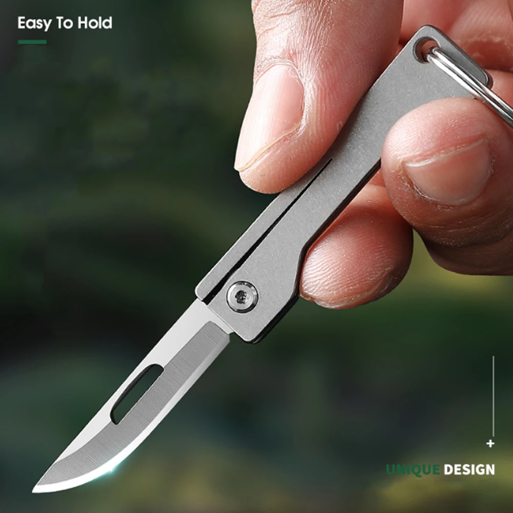 Titanium Alloy Mini Folding Knife Edc Portable Keychain Pendant Knife Express Desembalagem Bolso Edc Tool Gift Tc4