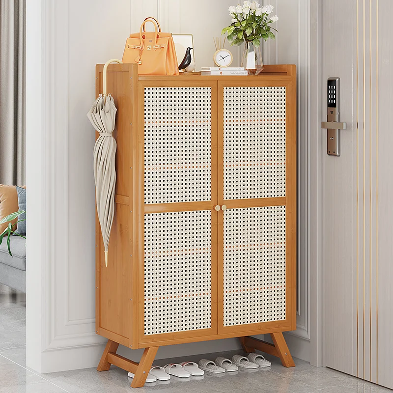 Custom Home Entrance Shoe Cabinet 2023 New Hot Style Good-looking Dormitory Shoe Rack with Door Simple Rental Use Durable