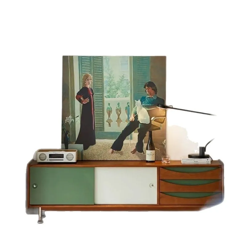 

Boxwood solid wood TV cabinet simple small apartment Japanese-style living room home retro style log TV cabinet storage