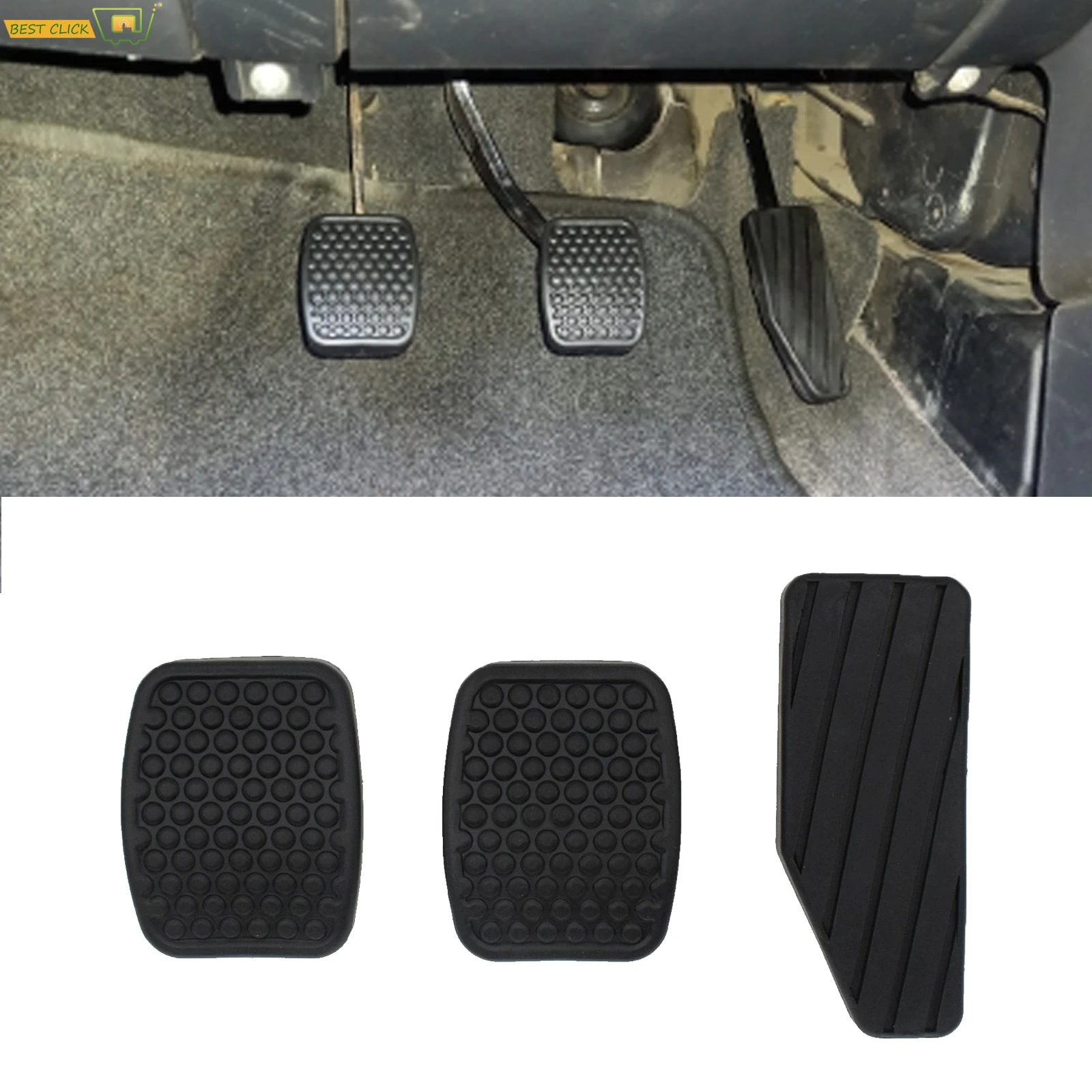 3Pcs/ Set Car Brake Clutch Accelerator Pedal Rubber Pad Cover For Suzuki Swift Samurai Sidekick Vitara Tracker OE# 49751-79001