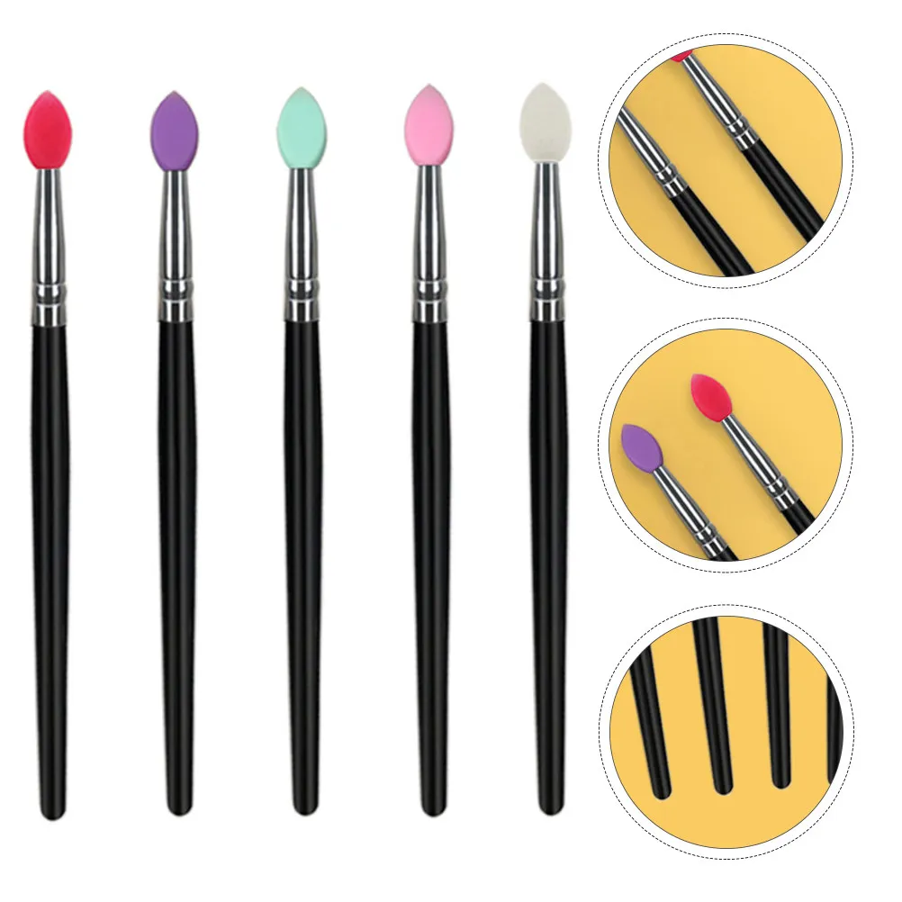 

Набор косметических кистей для макияжа, 5 шт., для лица и теней для век, разноцветные, легкие, портативные, для естественного макияжа