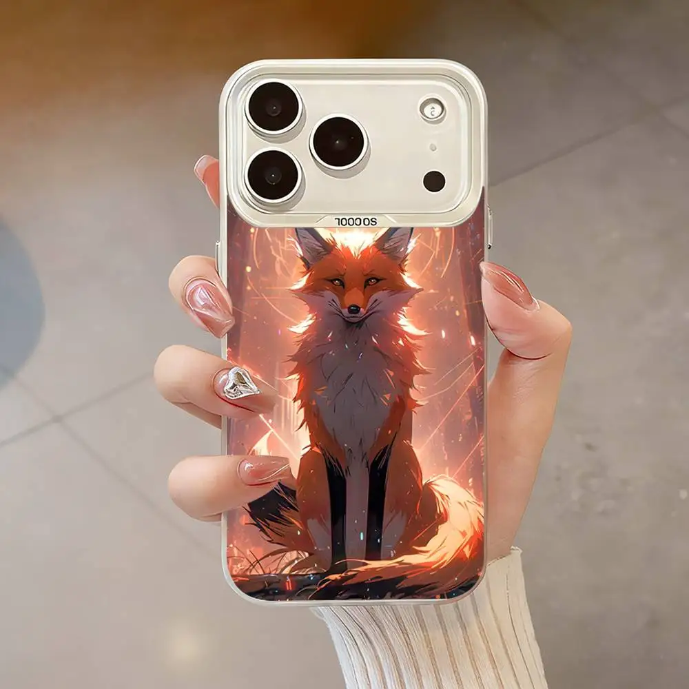 Animal Fox Cool Art Phone Case For iPhone 17,16,13,12,X,11,15,14,Pro,Max,Plus,SE4,Air,Mini White IMD HD Matte