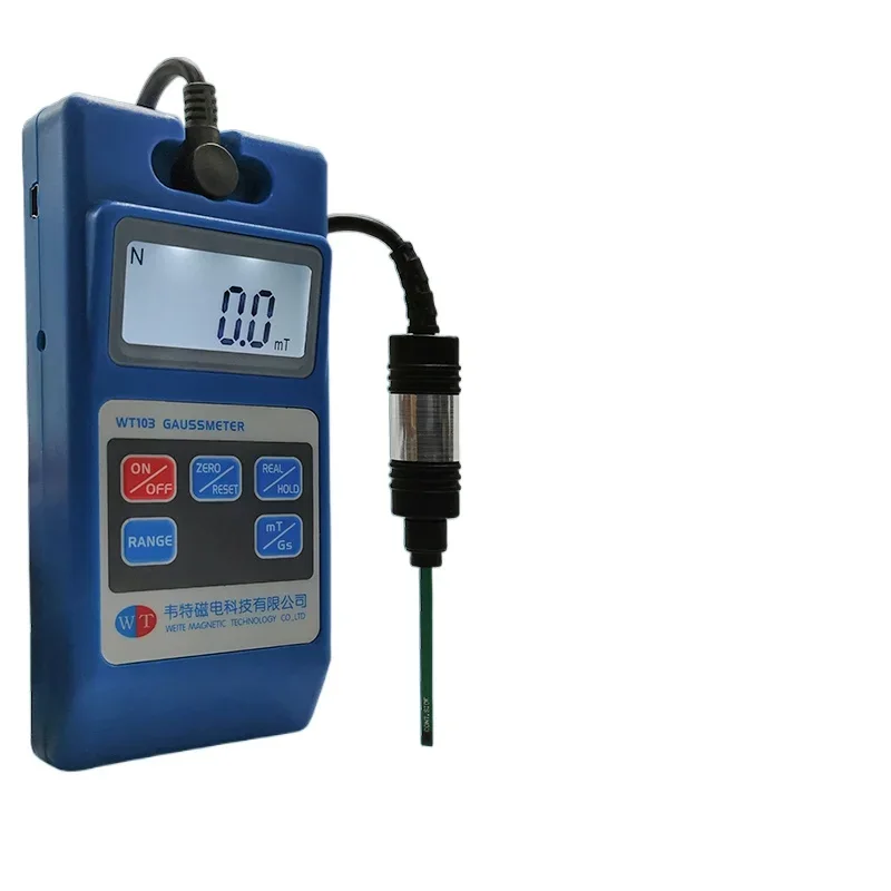 Wt103 Digital Display Gauss Meter Teslameter Permanent Magnet Strength Magnetic Field Force Tester Fluxmeter