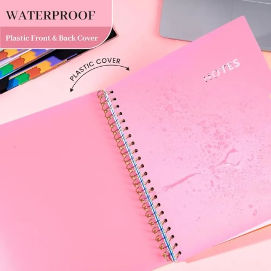 Spiral Notebooks for School Work with Removable Dividers Tabs 8.5 x 11 5 Subject Notebook College Ruled Large Lined Journaling