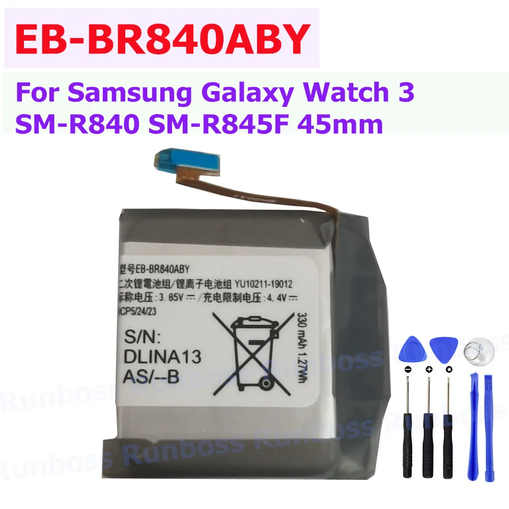 EB-BR840ABY 340mAh High Quality Replacement Battery For Samsung Galaxy Watch 3 SM-R840 SM-R845F 45mm Watch3 Version Batteries