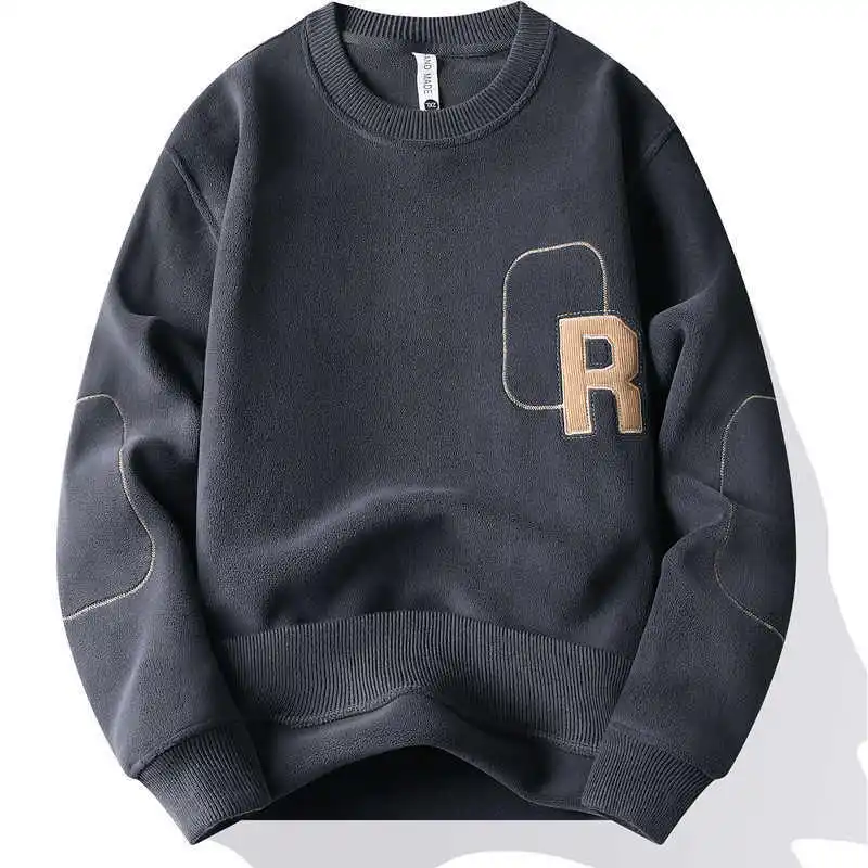 سترة رجالية مزدوجة الجانب من الصوف بياقة مستديرة، ملابس داخلية دافئة للعمل في الشتاء، تصميم فضفاض بأكمام طويلة، مقاومة للأكسد...