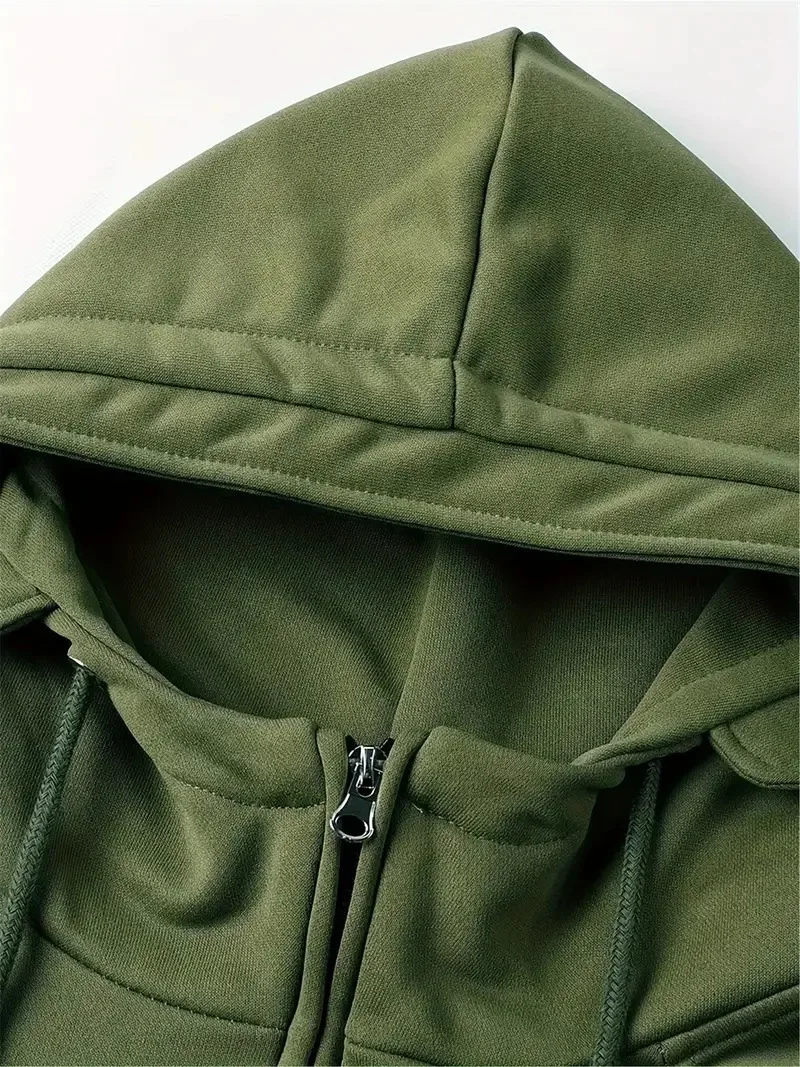 Herren Freizeit-Sport-Hoodie Neuer Stil Outdoor Dick Modisch Locker Langärmeliger Pullover mit Mehreren Taschen – Detail 9