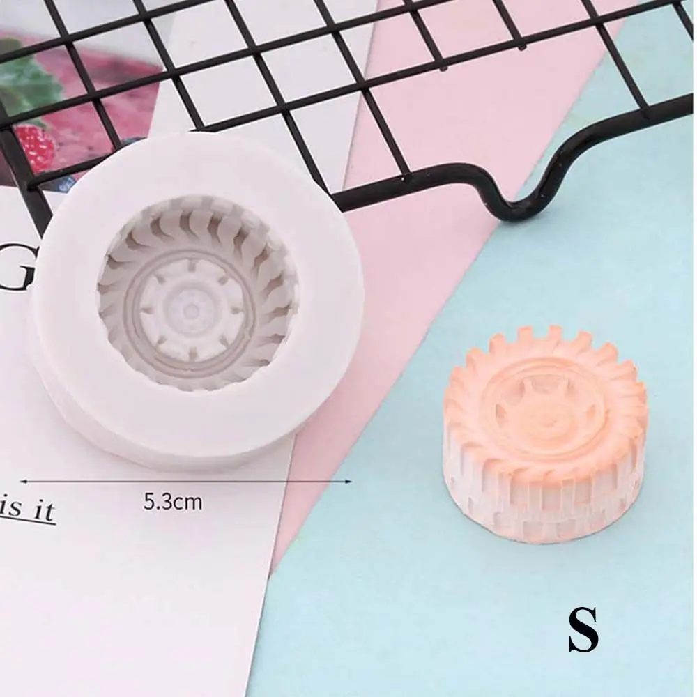 1/4Pcs Round Wheel Shape Cake Mold Multisize Silicone Candy Mould Fondant Making Accessories 3D Chocolate Bakeware