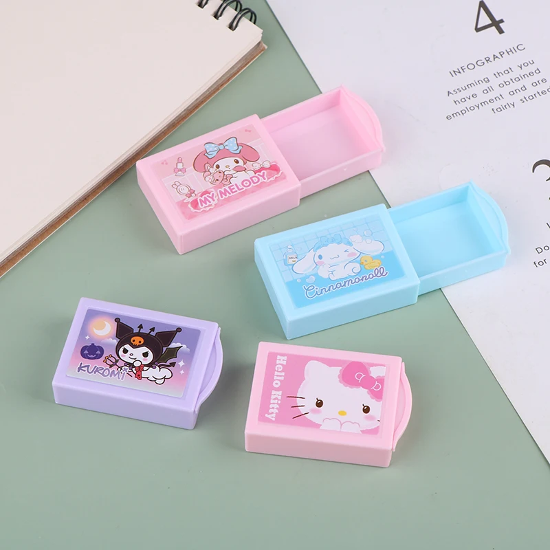 1PCS Random Kawaii Student Stationery Cute Card Sets With Creative Erasers Gift Cartoon Drawer Box Eraser