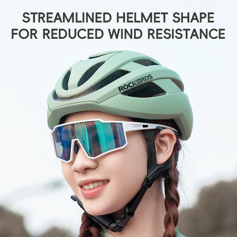 ROCKBROS Ultralight Cycling Helmet Streamline Aero Integrally-molded Adjustable Helmet Women Female MTB Road Bike Bicycle Helmet